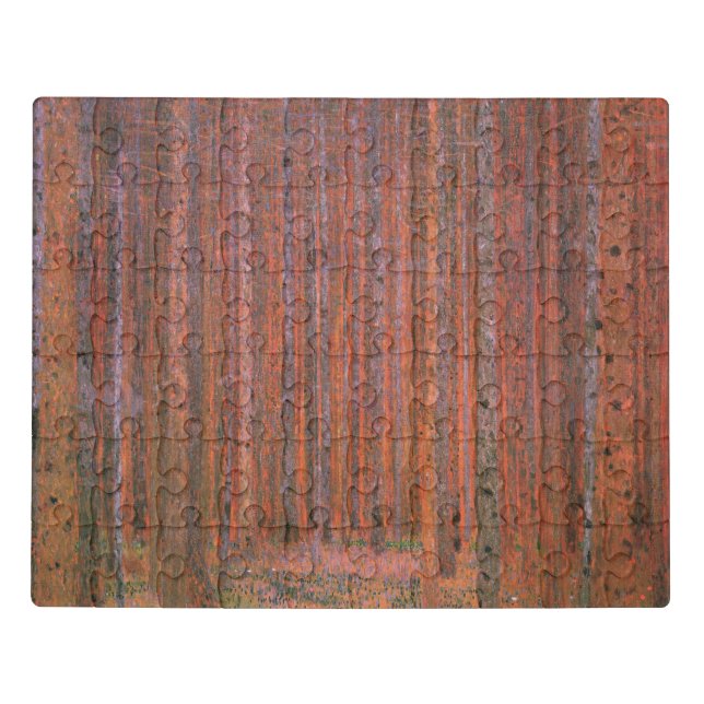 Gustav Klimt Fir Forest Tannenwald Red Trees Jigsaw Puzzle (Puzzle Horizontal)