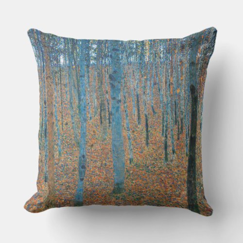 Gustav Klimt Fir Forest Tannenwald Red Trees Outdoor Pillow