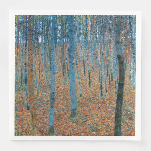 Gustav Klimt Fir Forest Tannenwald Red Trees Paper Dinner Napkins