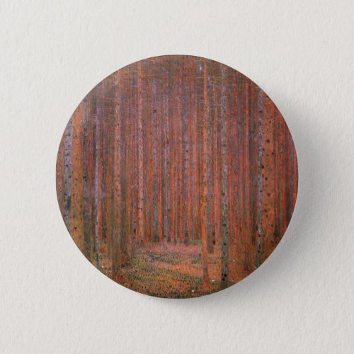 Gustav Klimt Fir Forest Tannenwald Red Trees Pinback Button