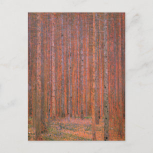 Gustav Klimt Fir Forest Tannenwald Red Trees Postcard