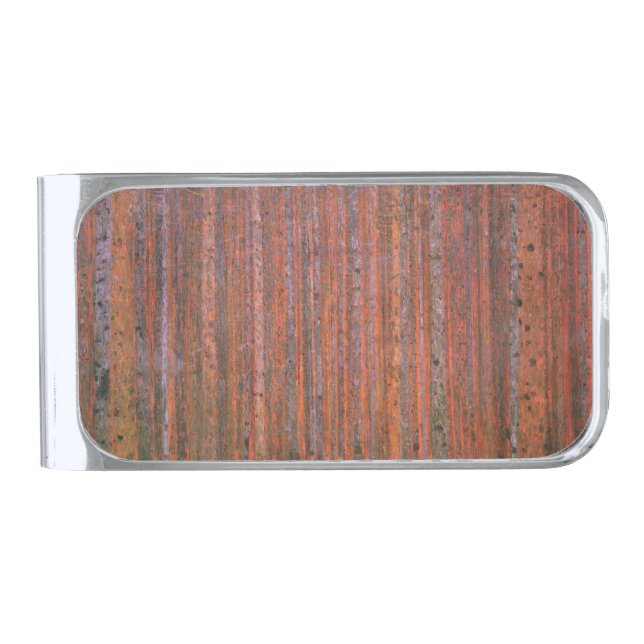 Gustav Klimt Fir Forest Tannenwald Red Trees Silver Finish Money Clip (Front)