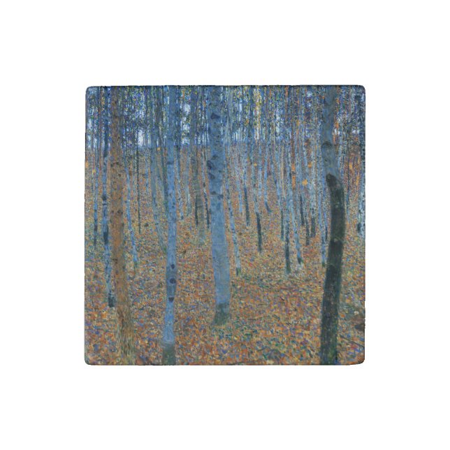 Gustav Klimt Fir Forest Tannenwald Red Trees Stone Magnet (Fourth Magnet)