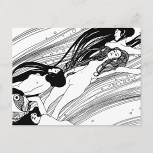 Gustav Klimt - Fish Blood Surreal Japanese Art Postcard