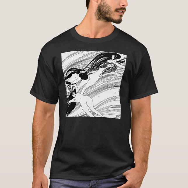 Gustav Klimt - Fish Blood Surreal Japanese Art T-Shirt (Front)