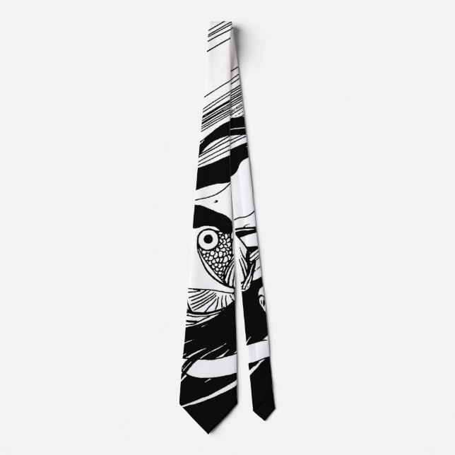 Gustav Klimt - Fish Blood Surreal Japanese Art Tie (Front)