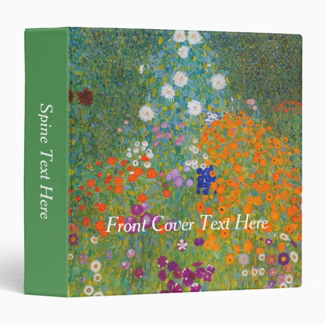 Gustav Klimt - Flower Garden 3 Ring Binder (Front/Spine)