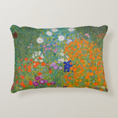 Gustav Klimt _ Flower Garden Accent Pillow