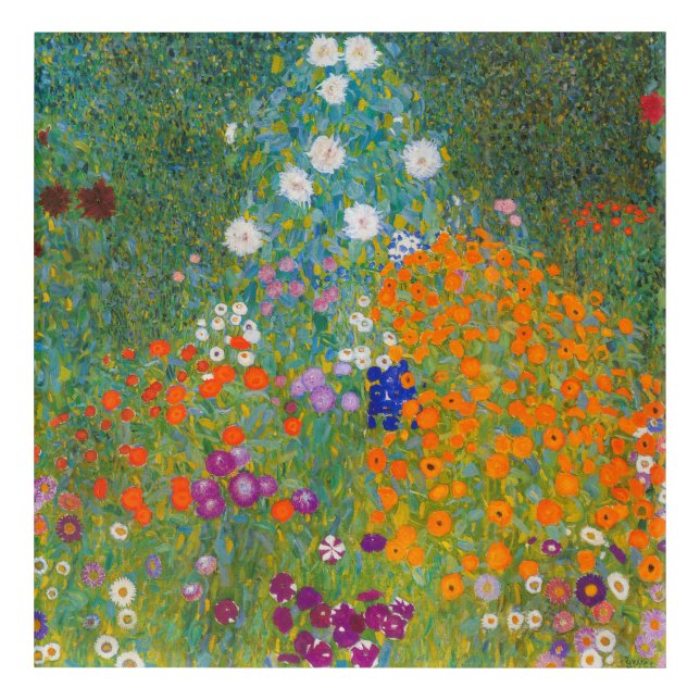 Gustav Klimt - Flower Garden Acrylic Print (Front)