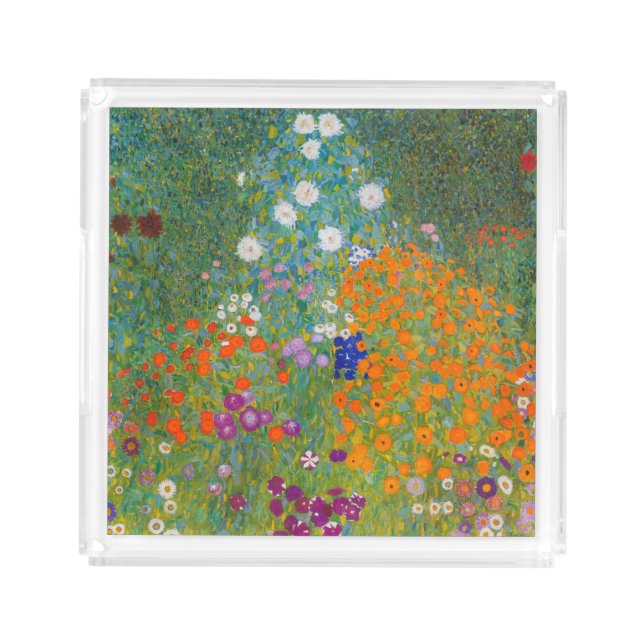 Gustav Klimt - Flower Garden Acrylic Tray (Front)