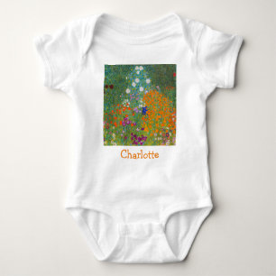 Gustav Klimt - Flower Garden Baby Bodysuit