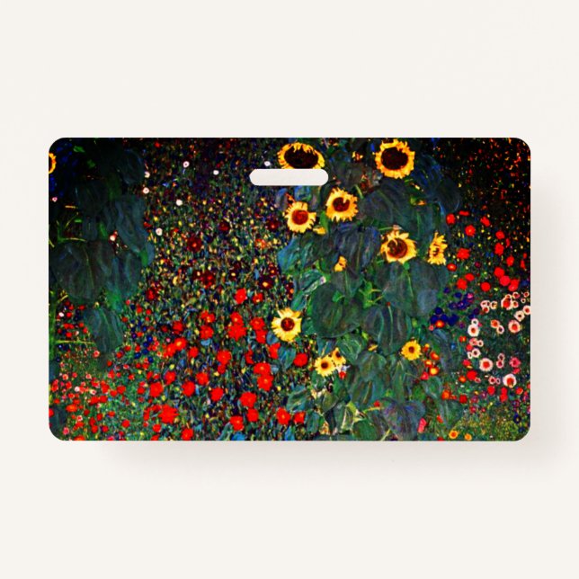 Gustav Klimt Flower Garden Badge (Front)