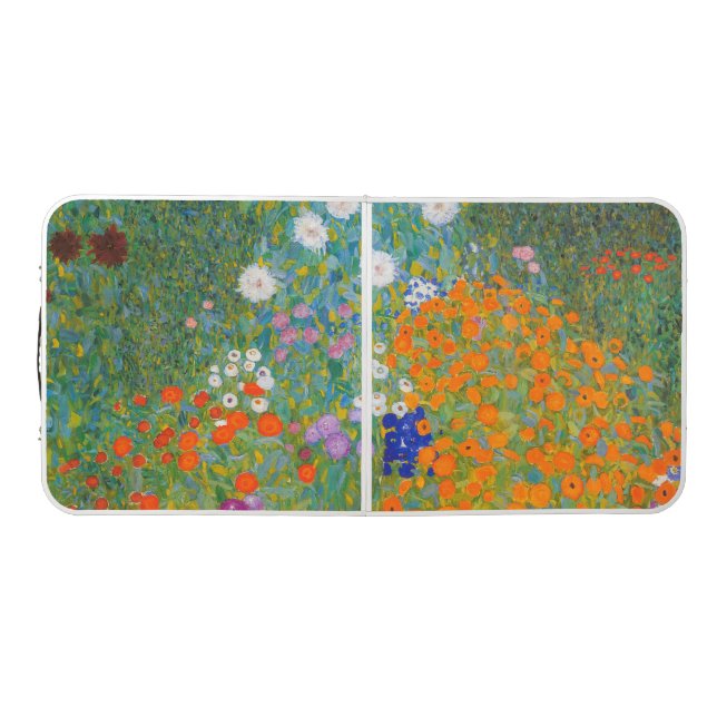 Gustav Klimt - Flower Garden Beer Pong Table (Top)
