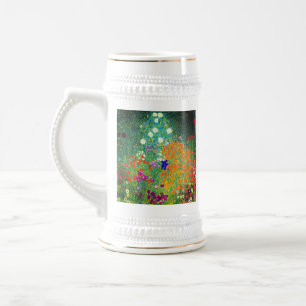 Gustav Klimt Flower Garden Beer Stein