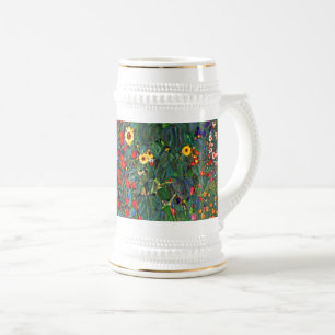 Gustav Klimt Flower Garden Beer Stein