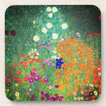 Gustav Klimt Flower Garden Beverage Coaster<br><div class="desc">Coasters featuring Gustav Klimt’s oil painting Flower Garden (1906). A beautiful garden of purple,  red,  white,  blue,  and orange flowers. A great gift for fans of Art Nouveau and Austrian art.</div>