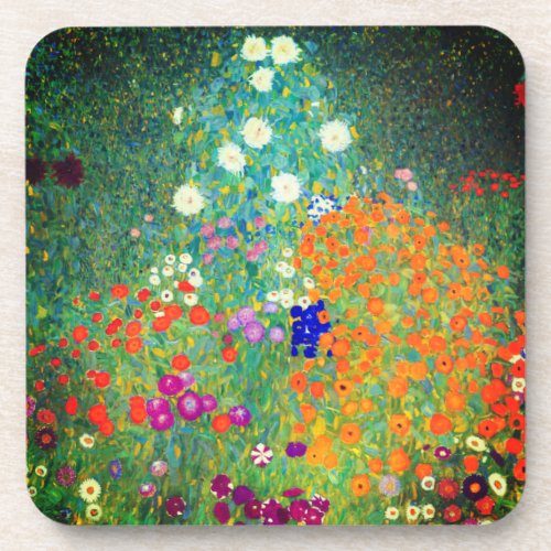 Gustav Klimt Flower Garden Beverage Coaster