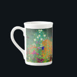 Gustav Klimt Flower Garden Bone China Mug<br><div class="desc">Bone China Mug featuring Gustav Klimt’s oil painting Flower Garden (1906). A beautiful garden of purple,  red,  white,  blue,  and orange flowers. A great gift for fans of Art Nouveau and Austrian art.</div>