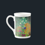 Gustav Klimt Flower Garden Bone China Mug<br><div class="desc">Bone China Mug featuring Gustav Klimt’s oil painting Flower Garden (1906). A beautiful garden of purple,  red,  white,  blue,  and orange flowers. A great gift for fans of Art Nouveau and Austrian art.</div>