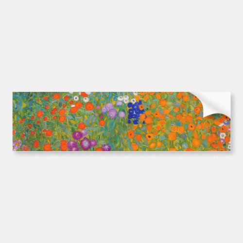 Gustav Klimt _ Flower Garden Bumper Sticker