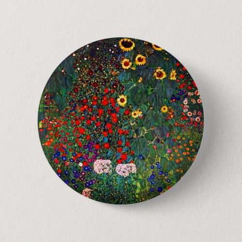 Gustav Klimt Flower Garden Button