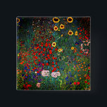 Gustav Klimt Flower Garden Button<br><div class="desc">Button featuring Gustav Klimt’s oil painting Farm Garden with Sunflowers (1907). A beautiful garden of sunflowers and exquisite blue,  red,  purple,  pink,  and white flowers. A great gift for fans of Art Nouveau and Austrian art.</div>