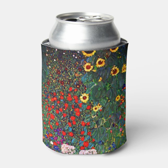 Gustav Klimt Flower Garden Can Cooler (Can Front)