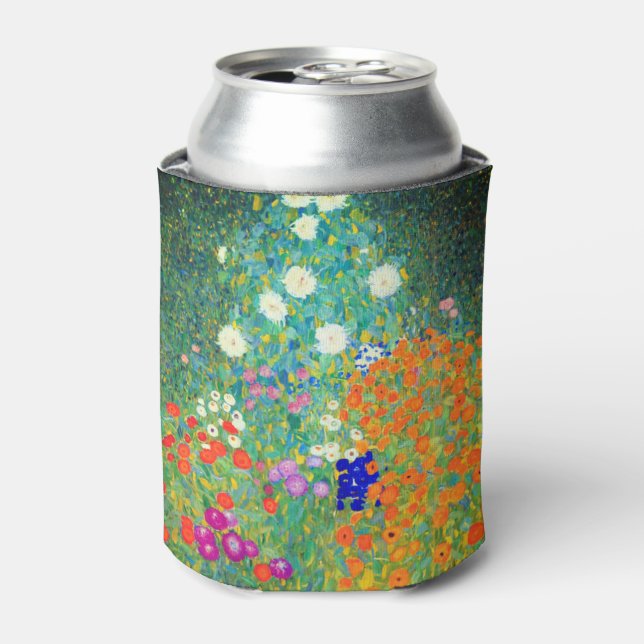 Gustav Klimt Flower Garden Can Cooler (Can Front)