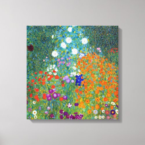 Gustav Klimt Flower Garden Canvas Print