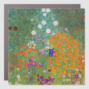 Gustav Klimt - Flower Garden Car Magnet