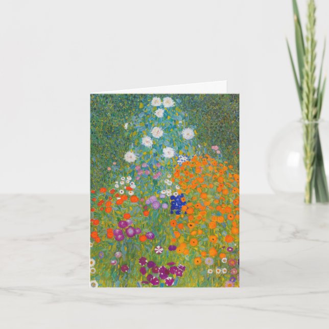 Gustav Klimt - Flower Garden Card (Front)