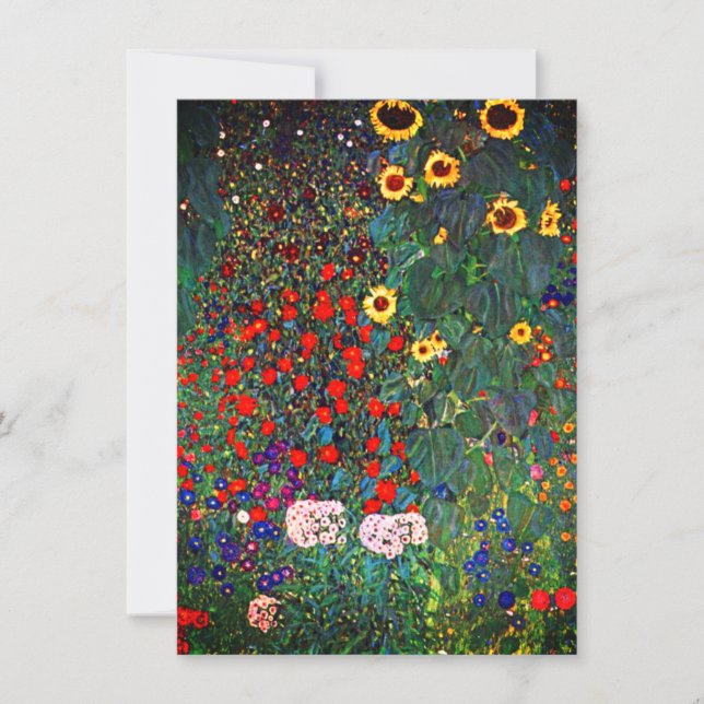 Gustav Klimt Flower Garden Card (Front)