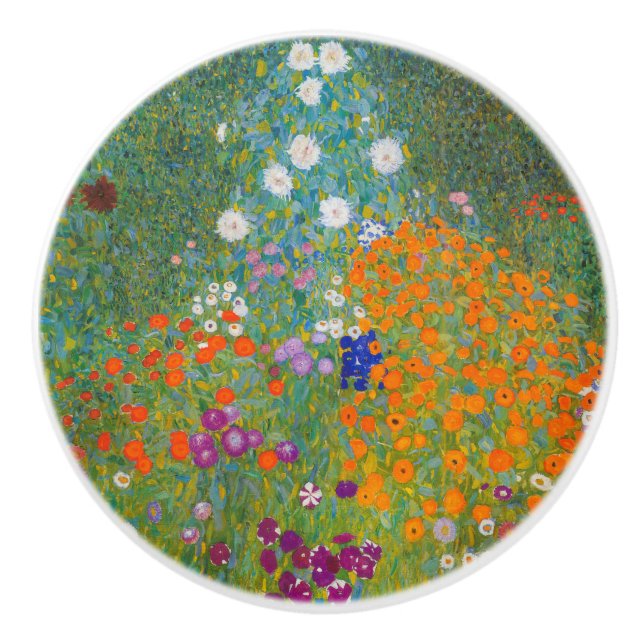 Gustav Klimt - Flower Garden Ceramic Knob (Front)
