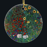 Gustav Klimt Flower Garden Ceramic Ornament<br><div class="desc">Ornament featuring Gustav Klimt’s oil painting Farm Garden with Sunflowers (1907). A beautiful garden of sunflowers and exquisite blue,  red,  purple,  pink,  and white flowers. A great gift for fans of Art Nouveau and Austrian art.</div>