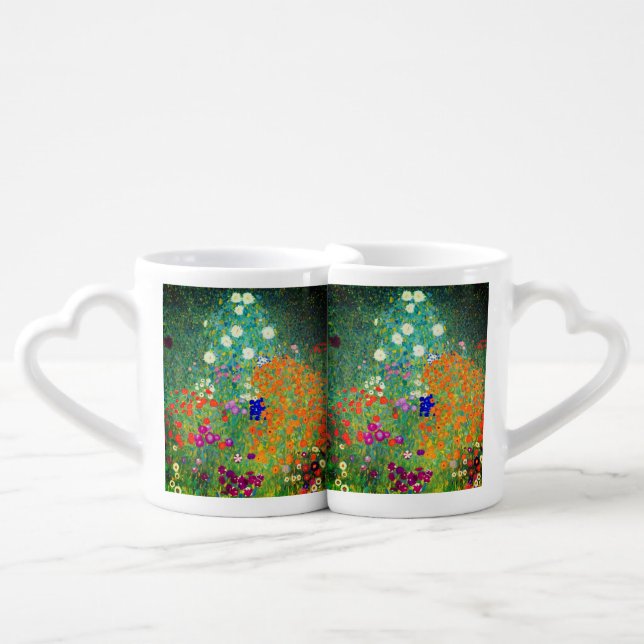 Gustav Klimt Flower Garden Coffee Mug Set (Front Nesting)