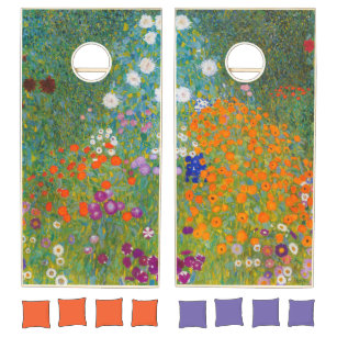 Gustav Klimt - Flower Garden Cornhole Set