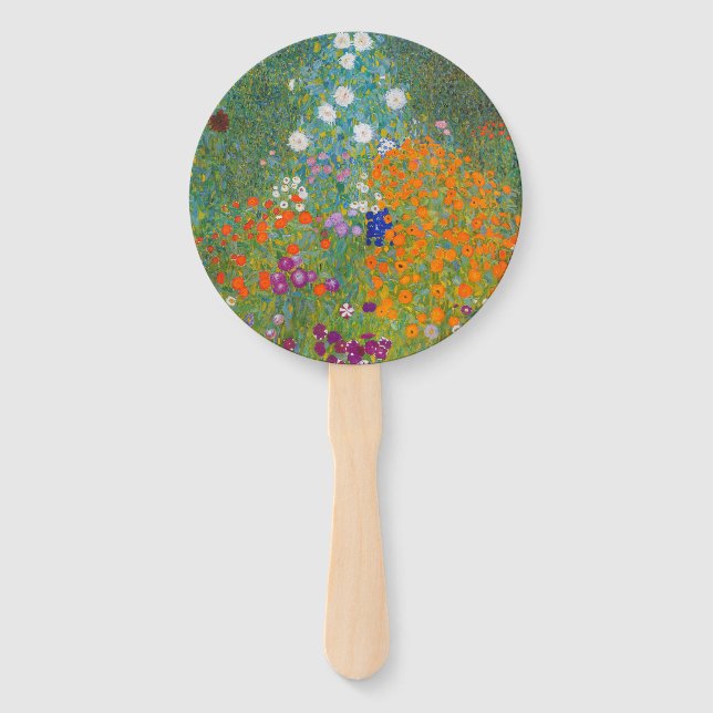 Gustav Klimt - Flower Garden Cornhole Set Hand Fan (Front)