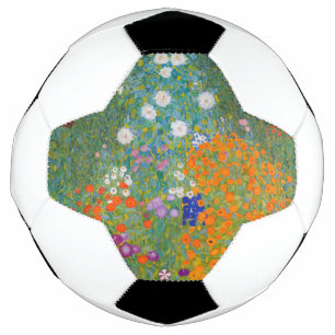 Gustav Klimt - Flower Garden Cornhole Set Soccer Ball