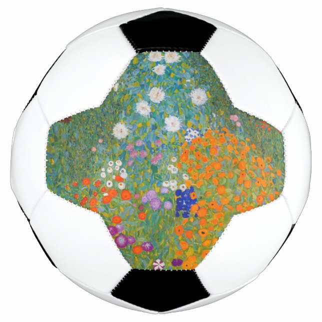 Gustav Klimt - Flower Garden Cornhole Set Soccer Ball (Front)