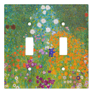 Gustav Klimt Flower Garden Cottage Art Nouveau Light Switch Cover
