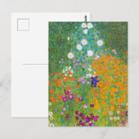 Gustav Klimt Flower Garden Cottage Art Nouveau