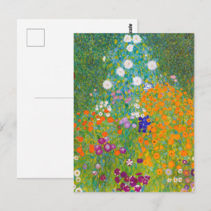 Gustav Klimt Flower Garden Cottage Art Nouveau Postcard