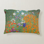 Gustav Klimt Flower Garden Cottage Nature Accent Pillow<br><div class="desc">A beautiful garden painting - this is a classic painting by Gustav Klimt,  called Cottage Garden,  or Bauergarten,  1907,  which is a close up of a flower garden,  a colorful floral painting.</div>
