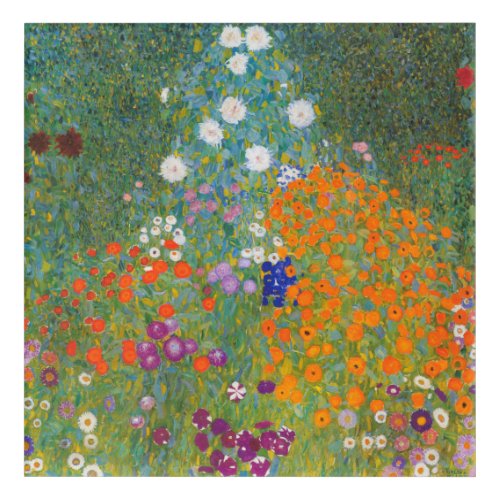 Gustav Klimt Flower Garden Cottage Nature Acrylic Print