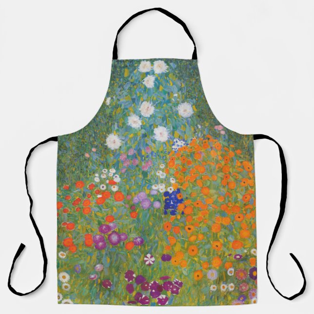 Gustav Klimt Flower Garden Cottage Nature Apron (Front)