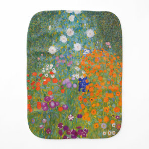 Gustav Klimt Flower Garden Cottage Nature Baby Burp Cloth