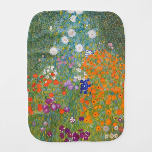 Gustav Klimt Flower Garden Cottage Nature Baby Burp Cloth