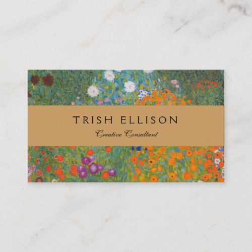 Gustav Klimt Flower Garden Cottage Nature Business Card