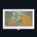 Gustav Klimt Flower Garden Cottage Nature Business Card Case<br><div class="desc">A beautiful garden painting - this is a classic painting by Gustav Klimt,  called Cottage Garden,  or Bauergarten,  1907,  which is a close up of a flower garden,  a colorful floral painting.</div>