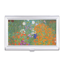 Gustav Klimt Flower Garden Cottage Nature Business Card Case